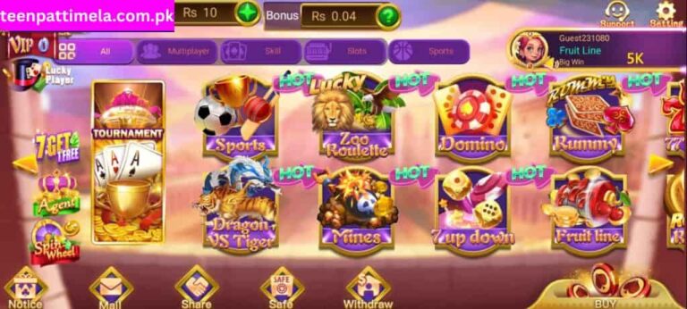 Teen Patti Mela User Interface